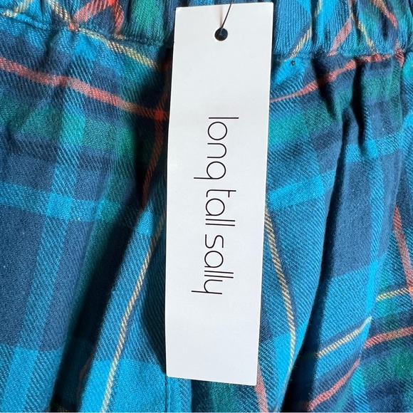 NWT Long Tall Sally Brompton Check PJ Pant In Greens - Picture 6 of 10